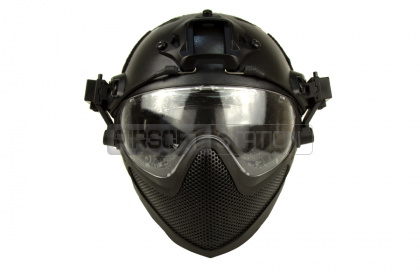 Шлем WoSporT с комплектом защиты лица BK (HL-26-PJ-M-BK) фото