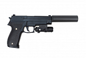 Пистолет  Galaxy Sig Sauer 226 с глушителем и ЛЦУ spring (DC-G.26A) [1]